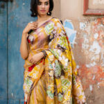 Mustard Base Batik Silk Saree