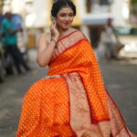 Red Zari Woven Silk Bandhej Kanjivaram Saree | Avoran Creation