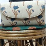Cotton Ajrakh Clutch Bag | Hand Block Print Wristlet | Avoran creation