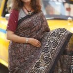 Black Kala Cotton Ajrakh Saree | Handcrafted Elegance