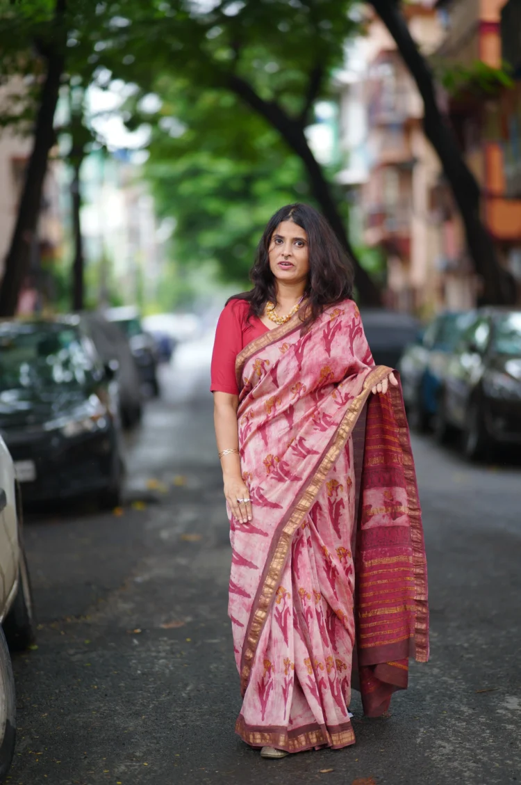Vanaspati Print Maheshwari Silk Saree - Image 5