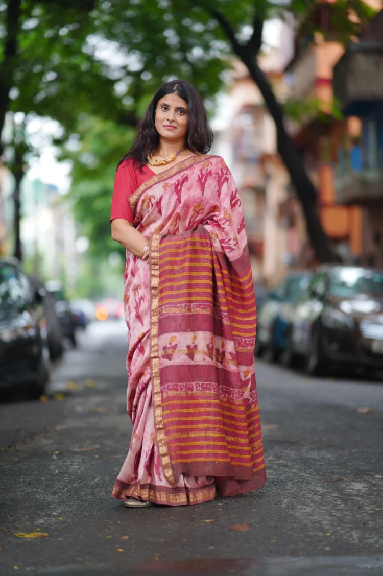 Vanaspati Print Maheshwari Silk Saree