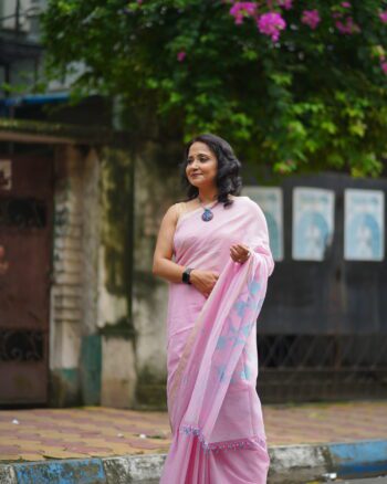 Pink Jamdani Saree