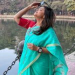 Sea green bird motif in pallu handwoven jamdani saree