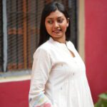 White Jamdani handwoven cotton dress with delicate traditional woven motifs