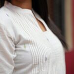 White Jamdani handwoven cotton dress with delicate traditional woven motifs